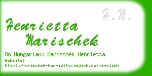 henrietta marischek business card